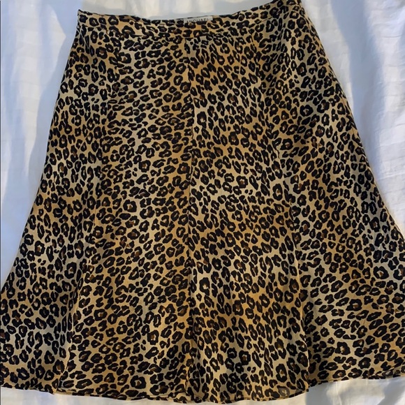 Michael Kors Dresses & Skirts - Michael Kors leopard print silk lined A line skirt EUC